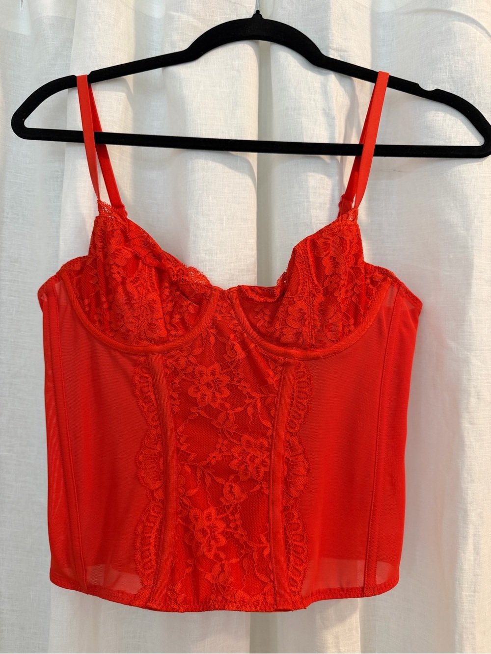 Aritzia Red Lace Bustier Corset